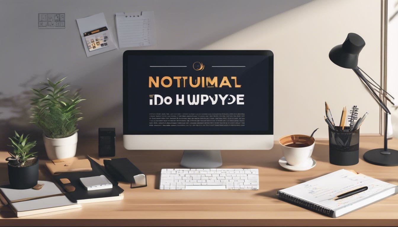 Een georganiseerde werkplek met laptop, notitieboek en rekenmachine.