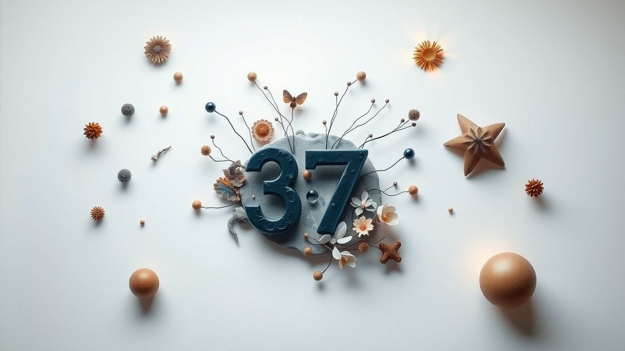 Een afbeelding van het nummer 37 omgeven door mysterieuze elementen.