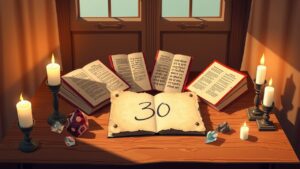 Een gezellige kamer met oudere boeken en mystieke voorwerpen.