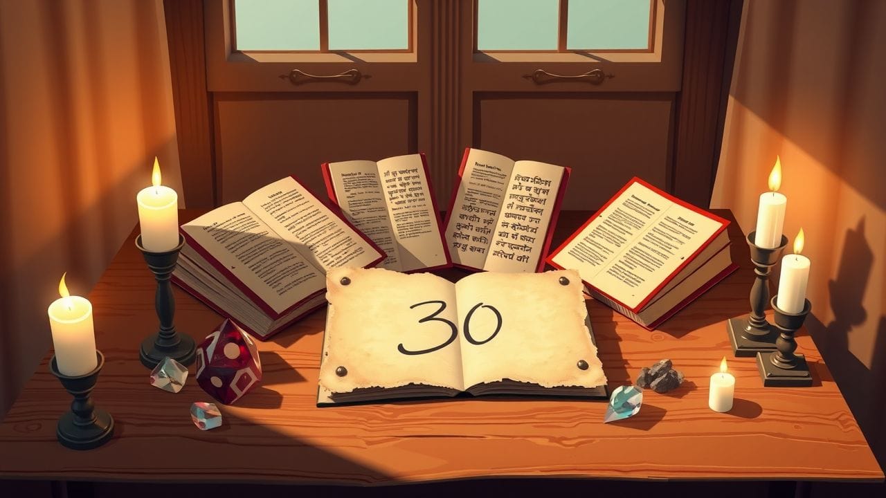 Een gezellige kamer met oudere boeken en mystieke voorwerpen.